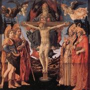 Fra Filippo Lippi, The Trinity with Sts Mamas,James the Great,Zeno and Jerome,